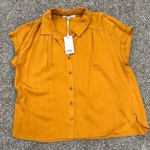 Rose & Olive Women's Button Down Shirt in Mustard